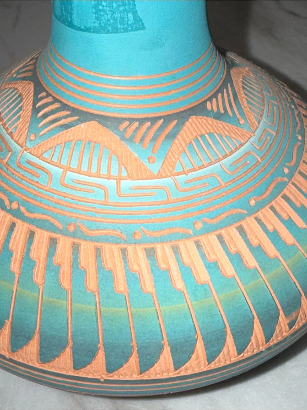 Hilda whitegoat Navajo etched hand crafted authentic southwestern art